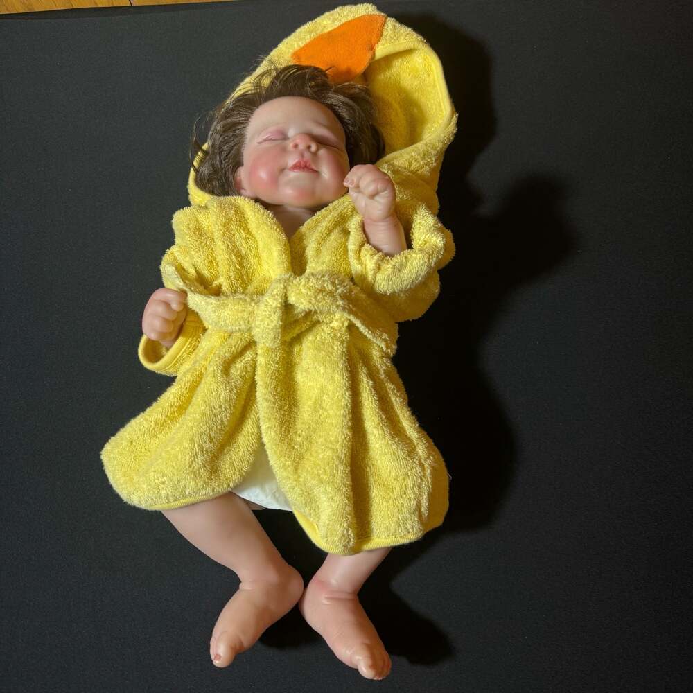 Ashton-Drake Realistic Sleeping Reborn Baby Boy Wearing Duckling Bathrobe